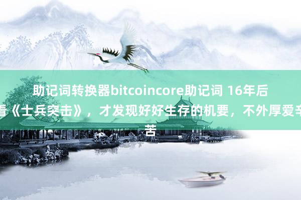 助记词转换器bitcoincore助记词 16年后再看《士兵突击》，才发现好好生存的机要，不外厚爱辛苦